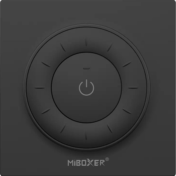 Miboxer Zwarte design LED wanddimmer – Draadloos – Miboxer K3