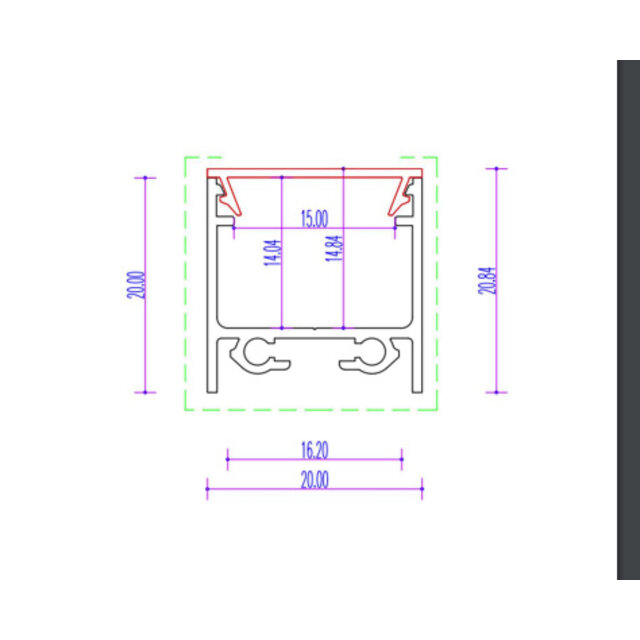 LED profiel inclusief opaal klikafdekking 20mm x 20mm - 318ZWART