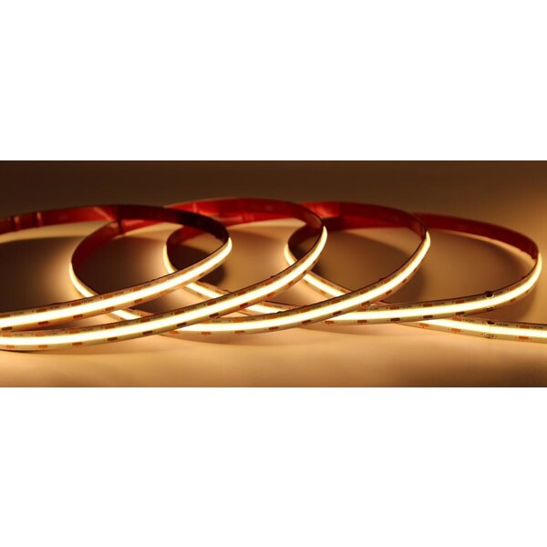 Luksus LED strips PRO COB LED strip amber warm wit 2200K 9W 1250LM 480LED p/m 12VDC IP20 - 5 meter