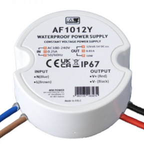 Mini compacte LED voeding 10W 12VDC 0.25A CV – Waterdicht IP67 – AF1012Y