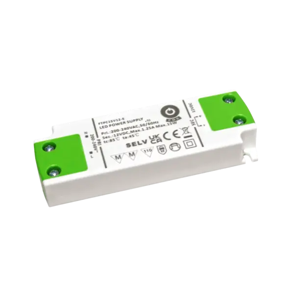 MW Power Mini LED voeding 15 watt 12 volt 1,25 Ampère - IP20 - FTPC15V12-E