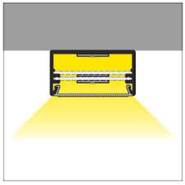 Zwart LED profiel XL inclusief afdekking 53mm x 28mm - XL50ZWART