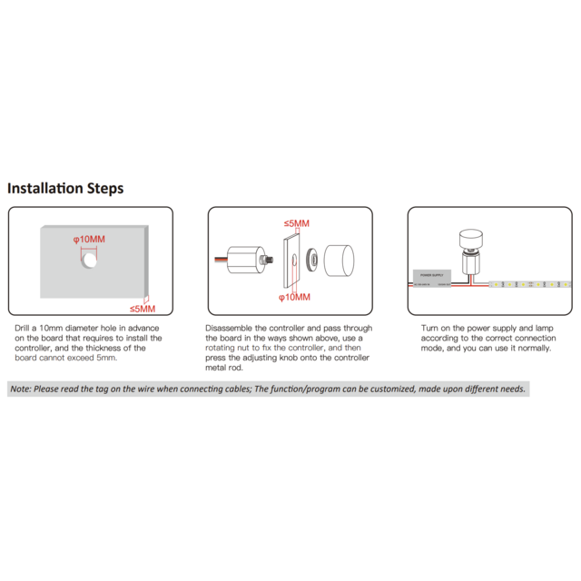 Mini compacte inbouw LED draaidimmer 12 & 24 Volt max 4ampere - SBS002