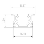 Mini inbouw LED rails vierkante vitrine trackrail - MD3 ZWART INBOUW