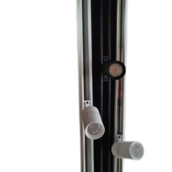 Mini LED spots railverlichting - Luksus Mini LED rails vierkante vitrine trackrail - MD3 VIERKANT ZWART
