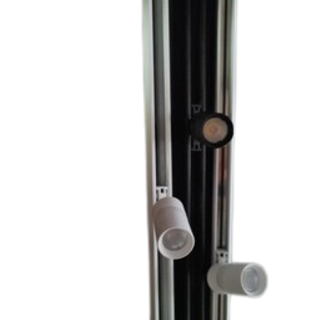 Mini LED rails vierkante vitrine trackrail - MD3 VIERKANT ZWART