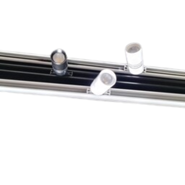 Mini LED spots railverlichting - Luksus Mini LED rails vierkante vitrine trackrail - MD3 VIERKANT ZWART