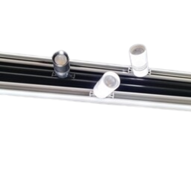 Mini LED rails vierkante vitrine trackrail - MD3 VIERKANT ZWART