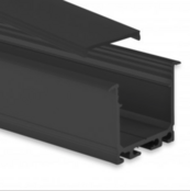 Zwarte LED profiel afdekking 25,80 mm breed - 6 meter - XL04, XL05, XL06 en XL07 serie