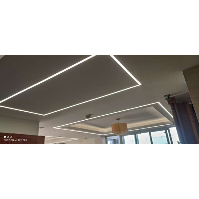 LED gips profiel inclusief afdekking 33mm x 16,8mm - GIPS05ALU