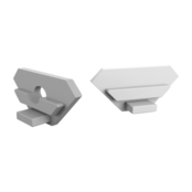 Eindkap met kabeldoorvoer - 323WIT