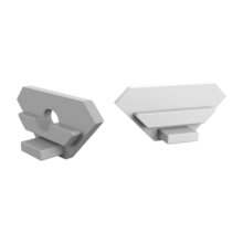 Eindkap met kabeldoorvoer - 323WIT