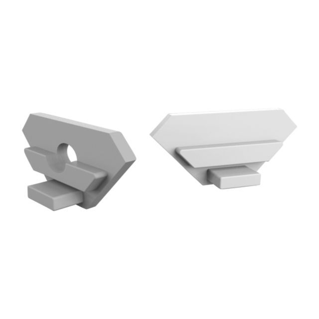 Eindkap met kabeldoorvoer - 323WIT