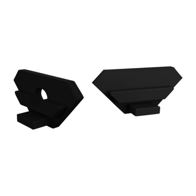 Eindkap met kabeldoorvoer - 323ZWART