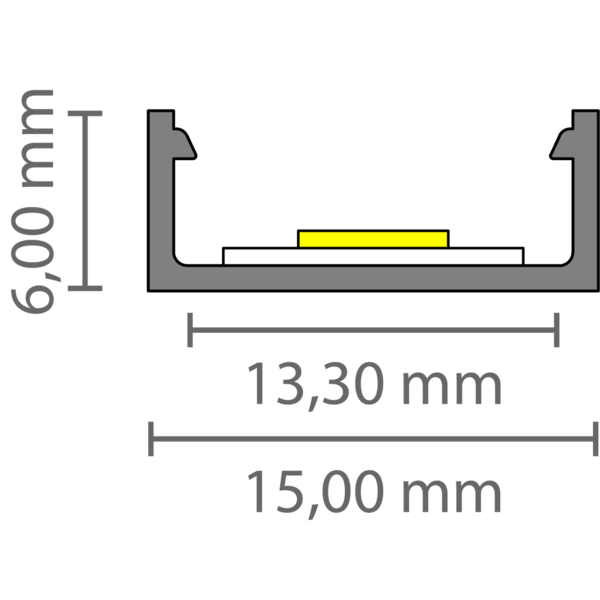 Luksus LED profielen Wit LED profiel inclusief klikafdekking 15 x 6mm - 301WIT