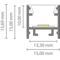 Luksus LED profielen LED  profiel inclusief opaal klikafdekking 15mm x 15,69mm - 302ALU
