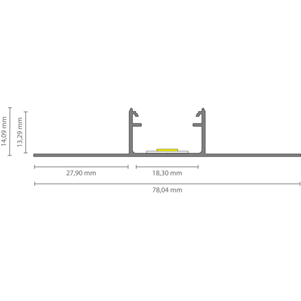 Luksus LED profielen LED gips profiel inclusief klikafdekking 78mm x 14,09 mm - GIPS400
