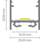Luksus LED profielen LED profiel inclusief opaal klikafdekking 20mm x 20mm - 318ZWART