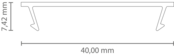 LED profiel inclusief klikafdekking 40mm x 50mm - XL340ALU