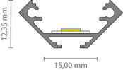 Wit LED hoekprofiel inclusief afdekking 27.05 x 12.35 mm - 323WIT