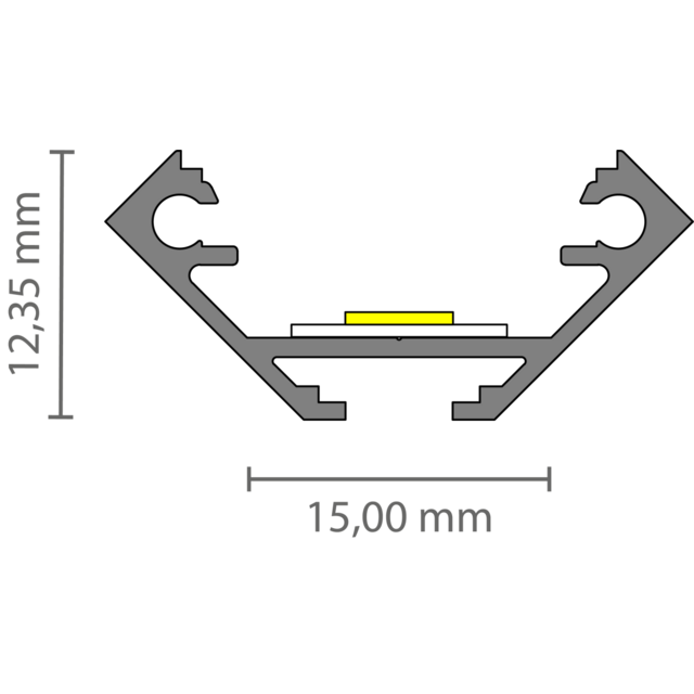 Wit LED hoekprofiel inclusief afdekking 27.05 x 12.35 mm - 323WIT
