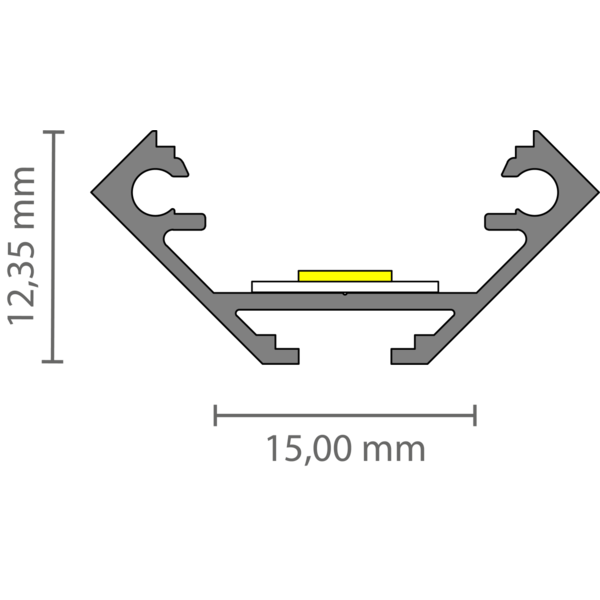 Luksus LED profielen Zwart LED hoekprofiel inclusief afdekking 27.05 x 12.35 mm - 323ZWART
