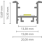 Luksus LED profielen Wit LED inbouw profiel inclusief klikafdekking 15mm x 15.69mm - 303WIT