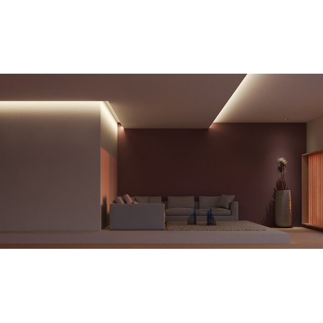 LED gipsplaat plafond inclusief opaal klikafdekking 37 mm x 25,90 mm - PLAFOND12UPALU