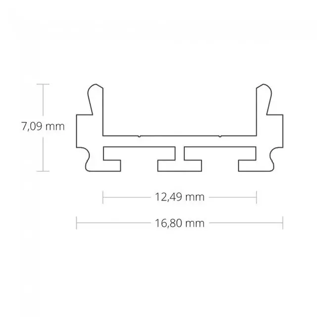 LED profiel inclusief hoge afdekking 16,8mm x 25,47mm - 15.1alu