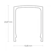 LED profiel inclusief hoge afdekking 16,8mm x 25,47mm - 15.1alu