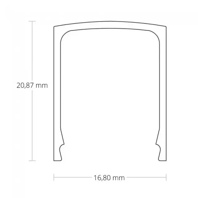 LED profiel inclusief hoge afdekking 16,8mm x 25,47mm - 15.1alu