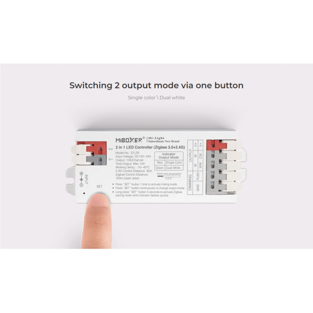 Zigbee LED Controller 2 in 1  (Zigbee 3.0 + 2.4G) - Miboxer E2-ZR