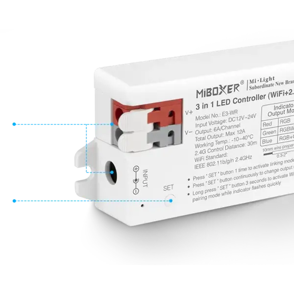Miboxer Professionele TUYA + WIFI + 2,4ghz 3 in 1 LED controller E3-WR
