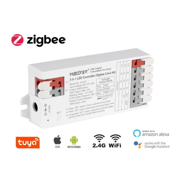 Miboxer Professionele TUYA + WIFI + 2,4ghz 3 in 1 LED controller E3-WR