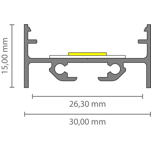 Luksus LED profielen Wit LED profiel inclusief opaal klikafdekking 30 mm x 15 mm - XL304WIT