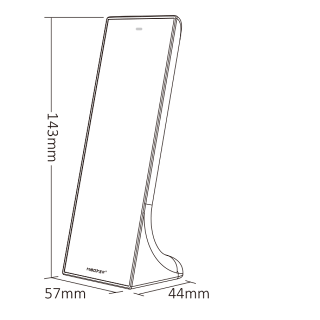 Design LED afstandsbediening tafelmodel + Zwarte wandhouder voor ieder type LED RGBCCT – 3 zones – Miboxer Y3
