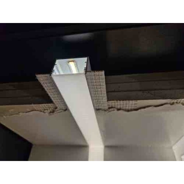 Trimless inbouw LED stuc profiel met afdekking 33,4 mm x 21 mm – XL30TrimlessALU