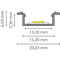 Luksus LED profielen LED inbouw profiel inclusief opaal klikafdekking 15mm x 6mm - 308ALU