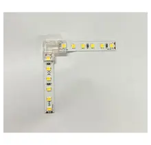 8mm L connector LED strip klik connector - koppelstuk - soldeervrij - ip20