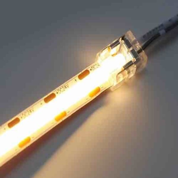Luksus LED connectoren  COB 8mm LED strip klik connector 2 zijdig draad - soldeervrij