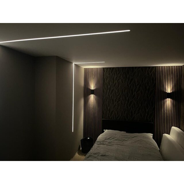 LED tegel en stuc profiel inclusief klikafdekking 58.04mm x 10,8mm - STUC400