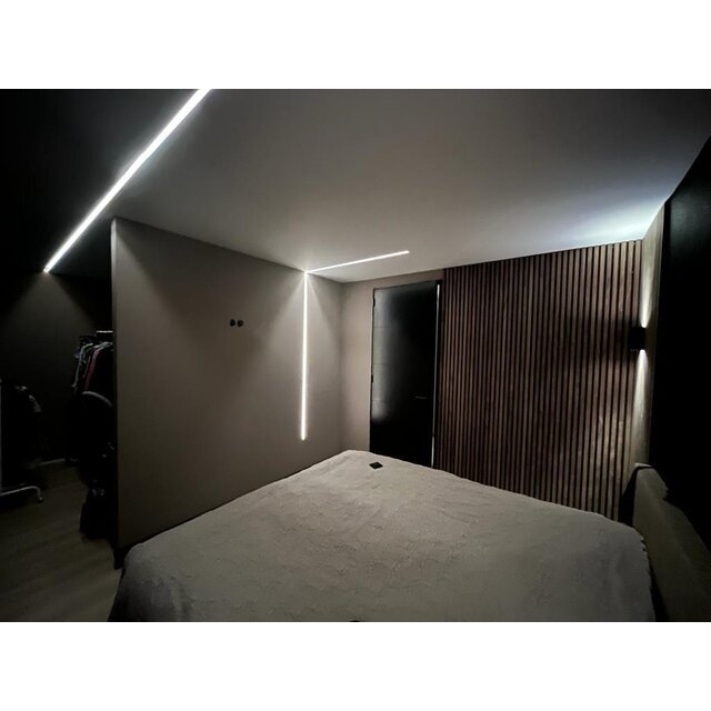 LED tegel en stuc profiel inclusief klikafdekking 33mm x 16,8mm - STUC100