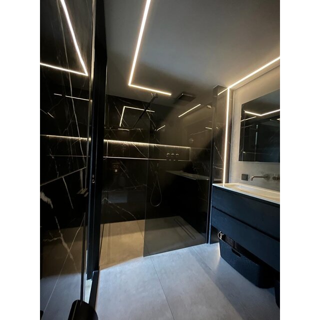 LED tegel en stuc profiel inclusief klikafdekking 33mm x 16,8mm - STUC100