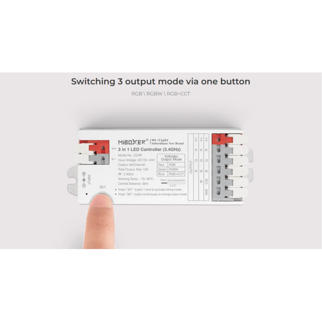 Professionele KLIK aansluiting 2,4ghz 3 in 1 LED controller E3-RF