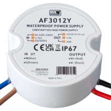 Wandcontactdoos Mini LED voeding 30 watt 12 volt 2,5 Ampère – IP67 waterdicht – AF3012Y