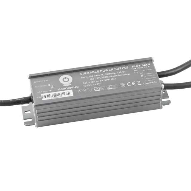 LED voeding 60 watt 24 volt 2,5 Ampère – IP67 waterdicht – MCHQ60V24-GE