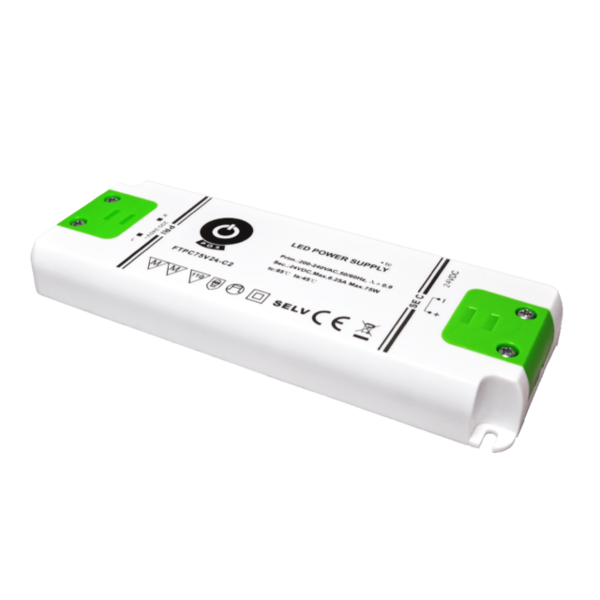 POS Power LED voeding via Profielgigant.nl Compacte LED voeding 75 watt 24 volt 3.13 Ampère - IP20 - FTPC75V24-C (NIET DIMBAAR)