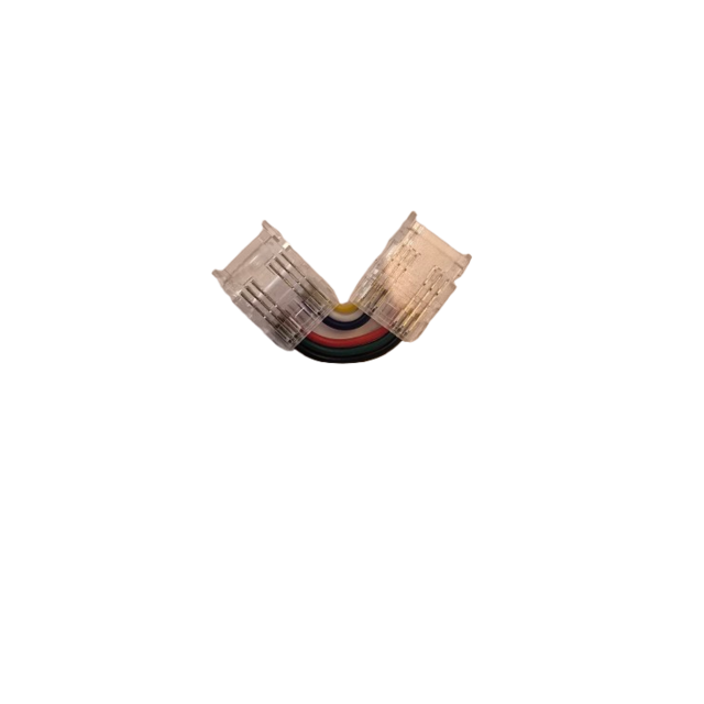 Hoek COB connector RGBCCT 90 graden - soldeervrije connector - IP20