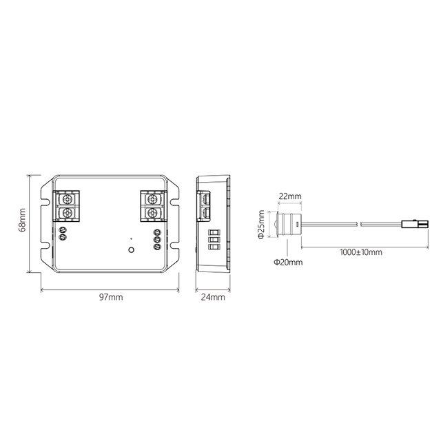 LED traptrede controller voor enkel kleur en dual white LED strip voor trappen - BS64