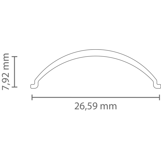 LED hoekprofiel met ronde klikafdekking 28,65 mm x 16,05 mm - C33ALU